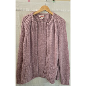 Charisma Acrylic Women's Sweater Cardigan Large Pink